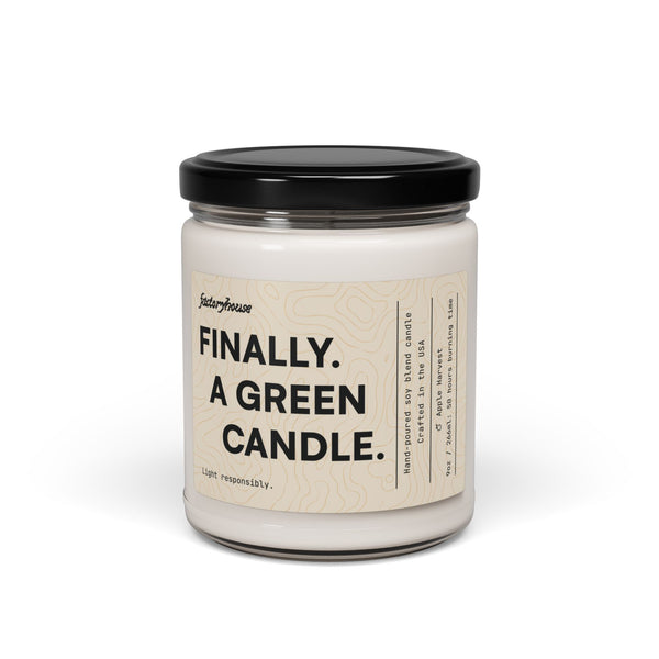 "Finally. A Green Candle" Candle