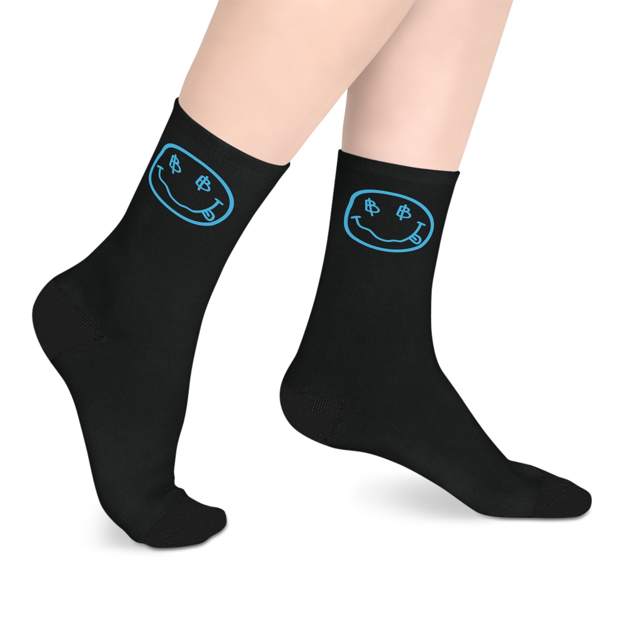 Bitcoin Smiley Nirvana Crew Socks