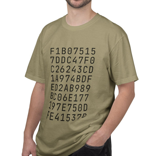 Custom SHA-256 Hashed Message T-Shirt · B/W