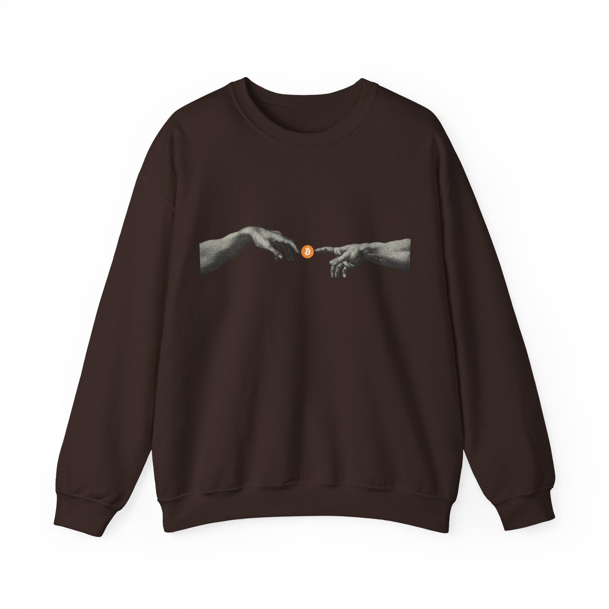Bitcoin Michelangelo Hands Crewneck Sweatshirt