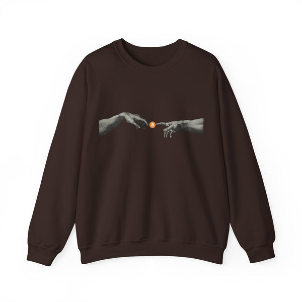 Bitcoin Michelangelo Hands Crewneck Sweatshirt