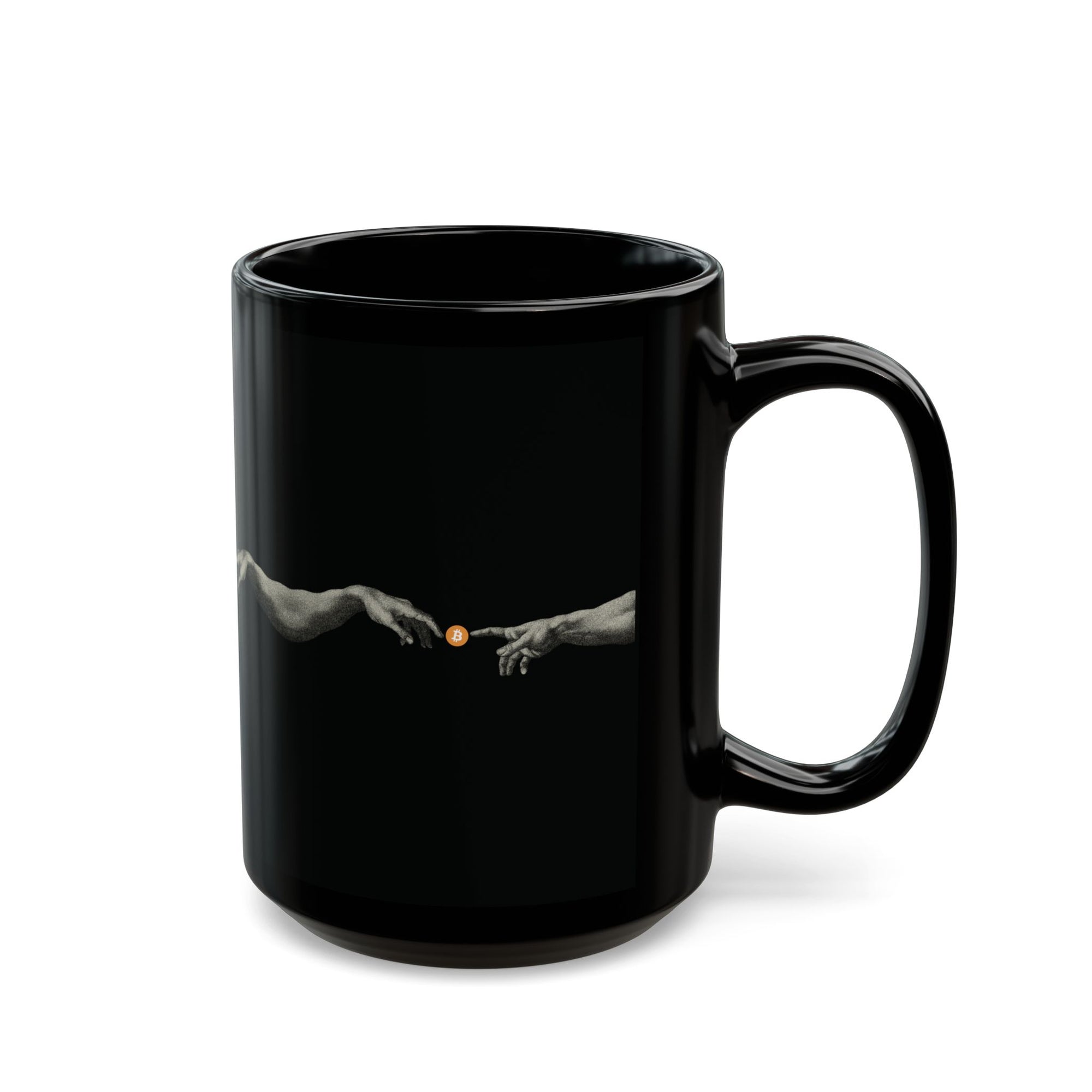 Bitcoin Michelangelo Hands Coffee Mug