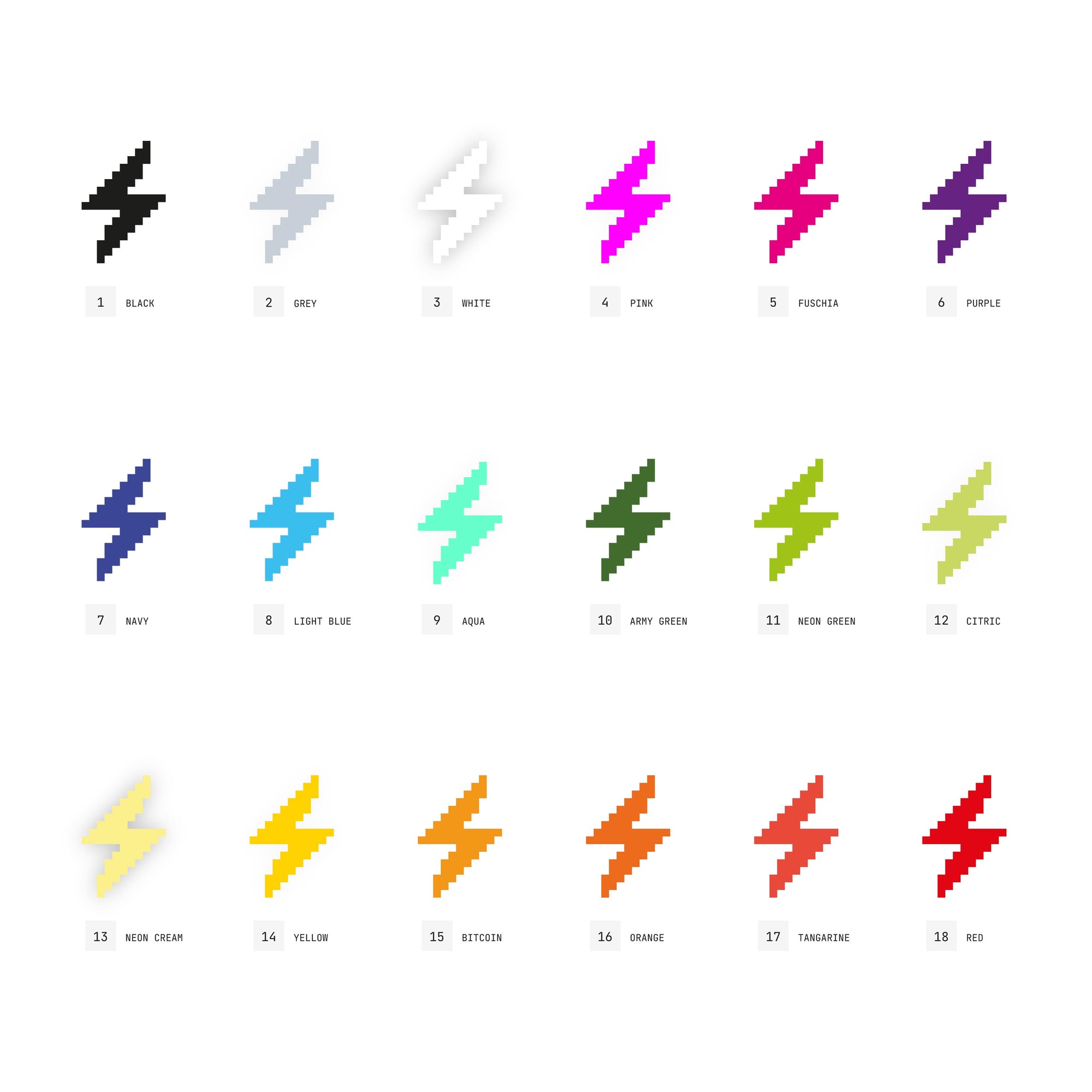 Lightning Network T-Shirt - Custom Color 8-Bit Bolt