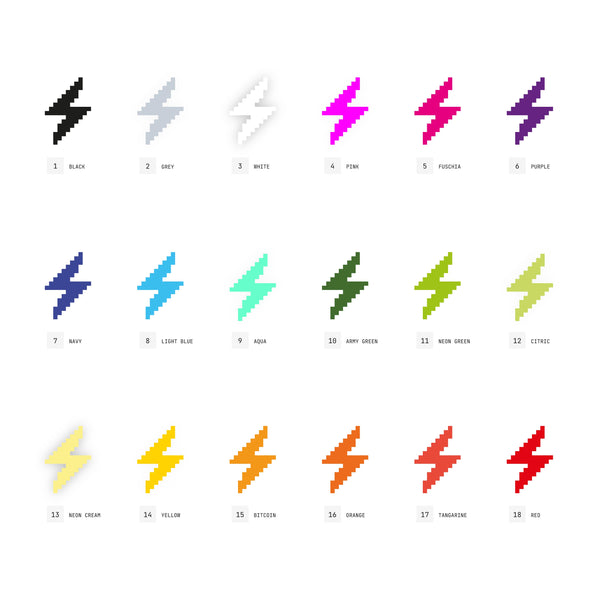 Lightning Network T-Shirt - Custom Color 8-Bit Bolt