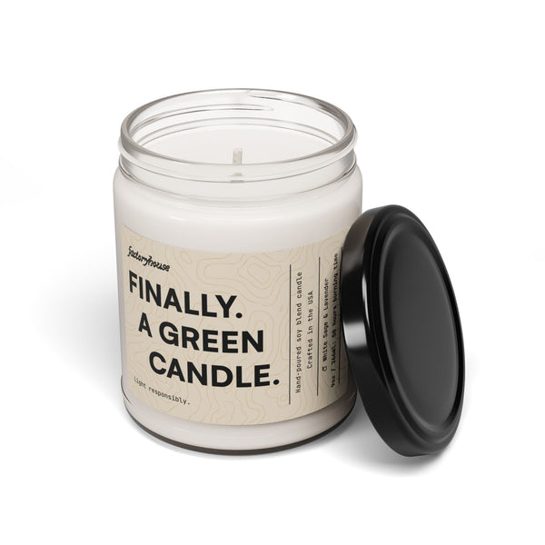 "Finally. A Green Candle" Candle
