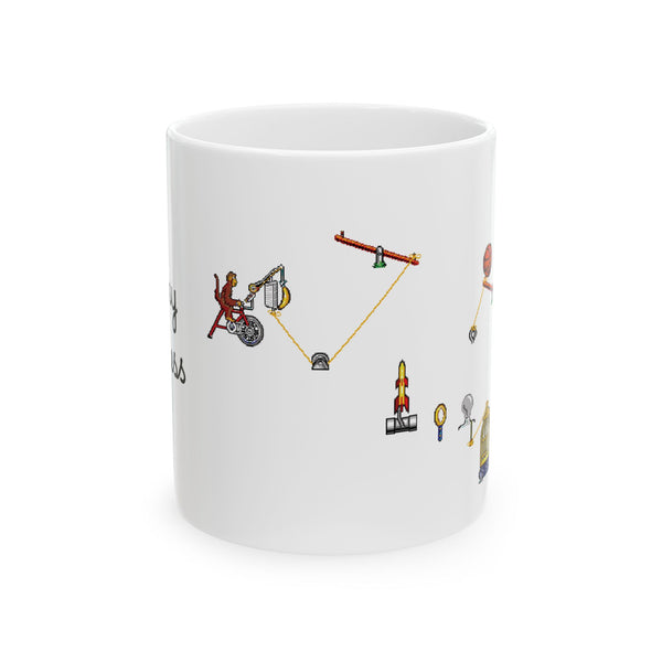 Monkey Business Mug — The Incredible Machine 90's video game: Quirky Rube Goldberg Machine Illustration