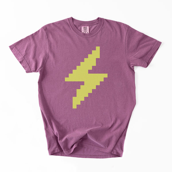 Lightning Network T-Shirt - Custom Color 8-Bit Bolt