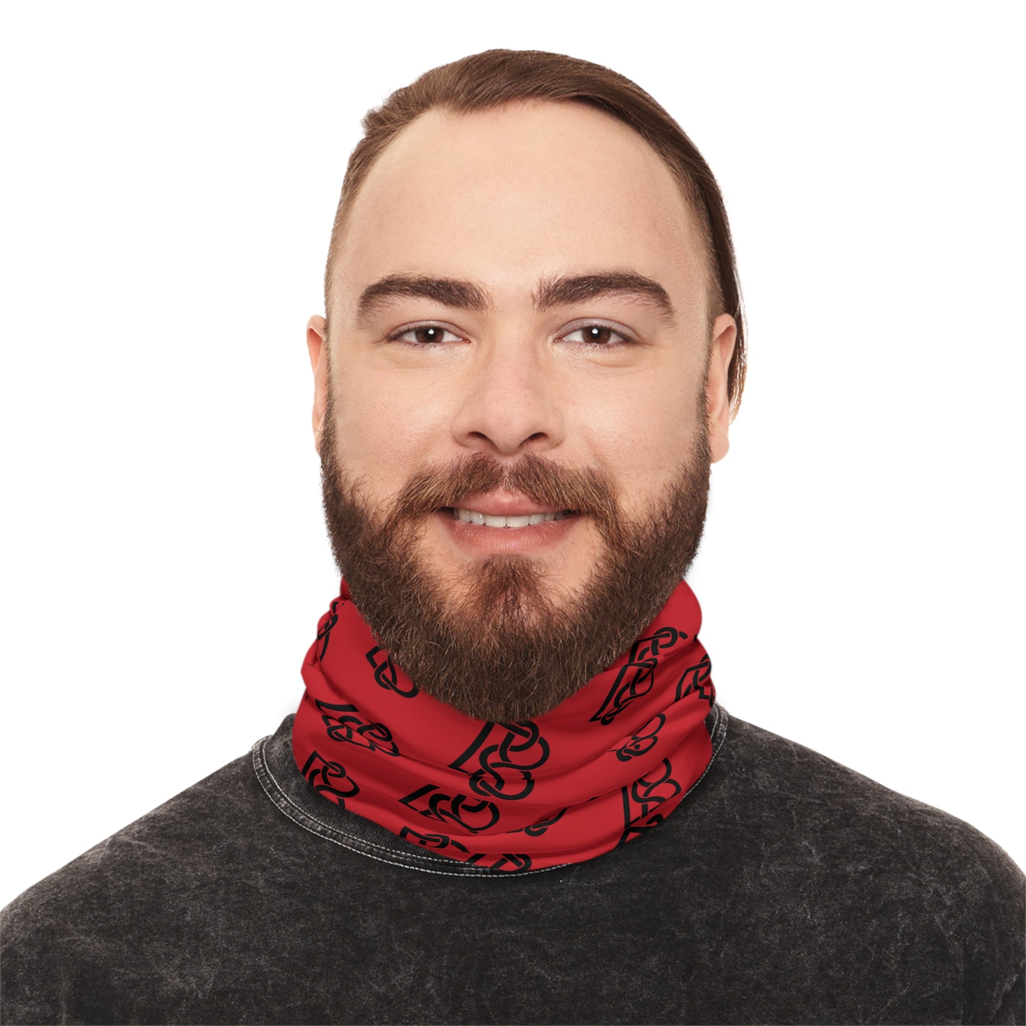 Bitcoin Knots Dark Red Winter Neck Gaiter / Face Scarf