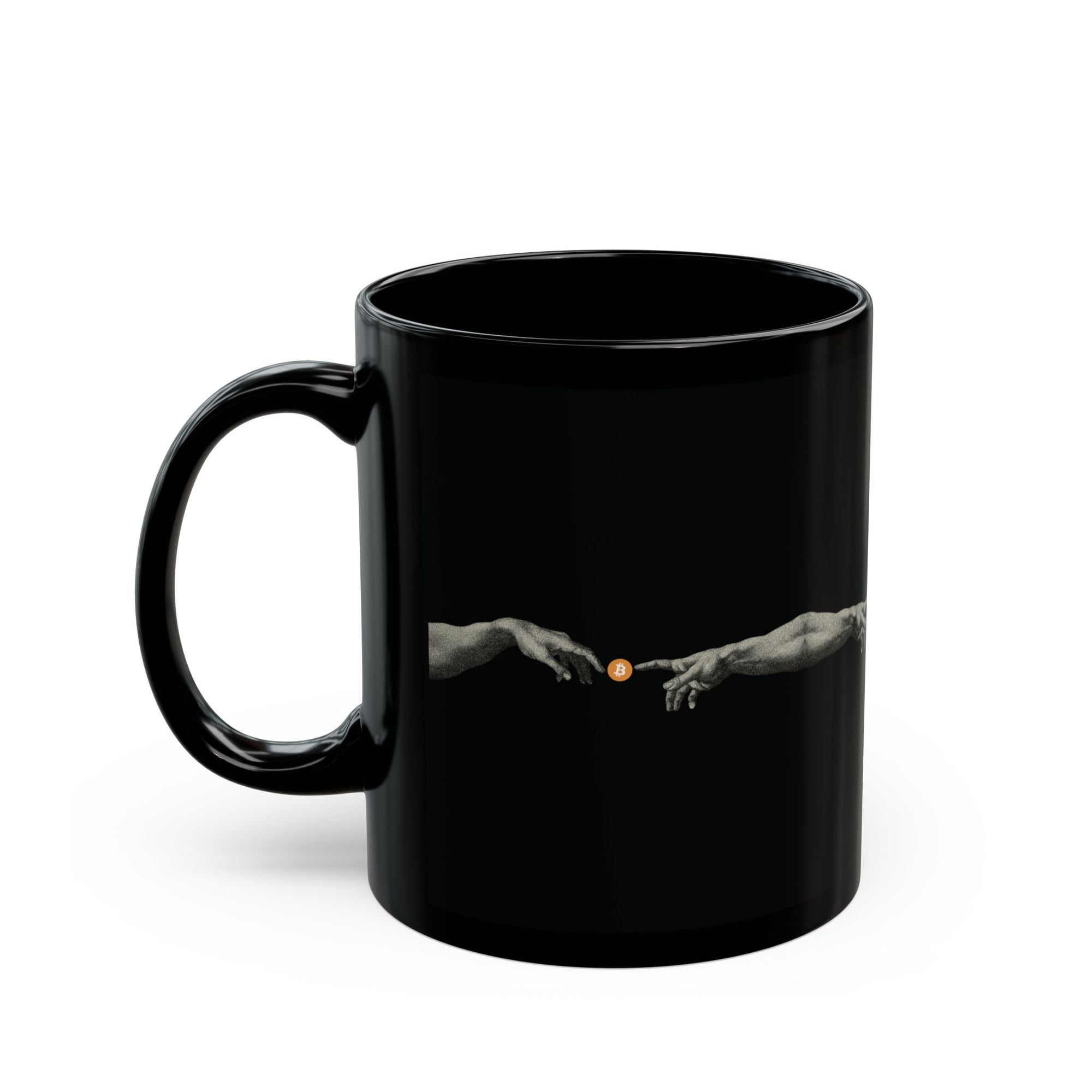 Bitcoin Michelangelo Hands Coffee Mug