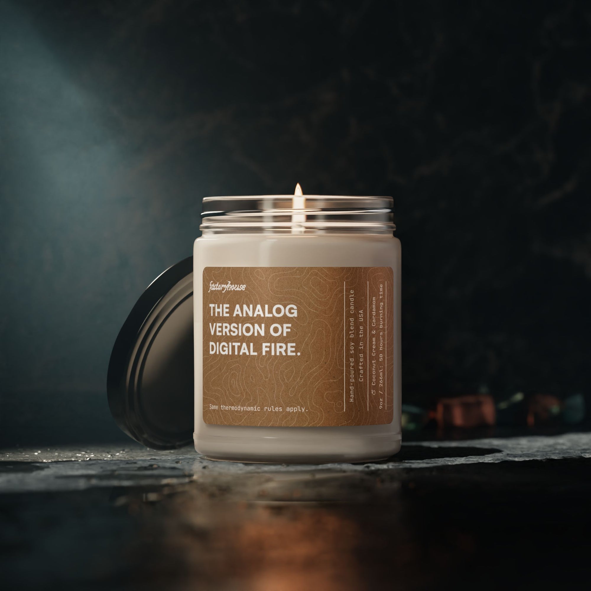 "The Analog Version of Digital Fire" Candle