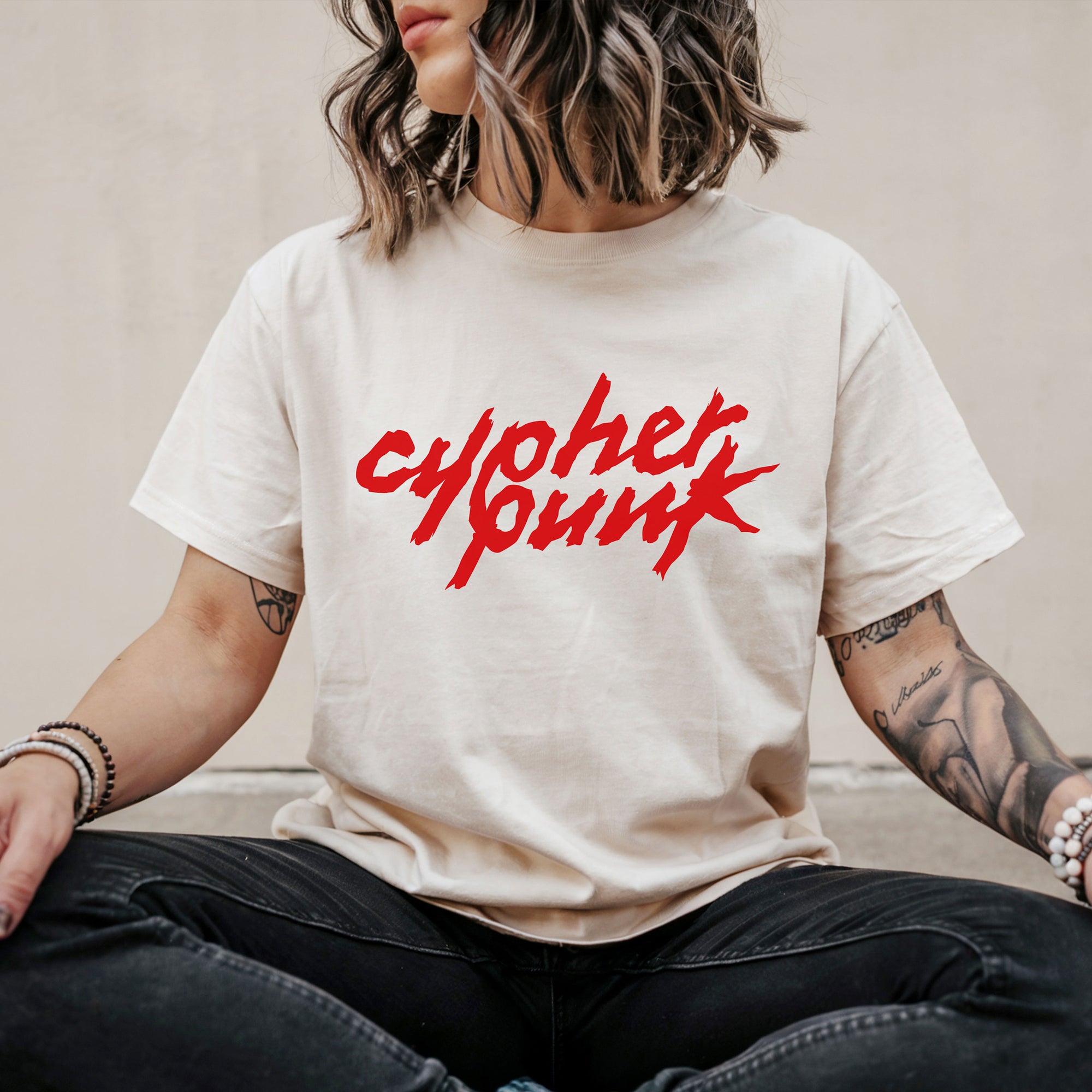 Cypherpunk - Daft Punk Inspired T-Shirt · Red