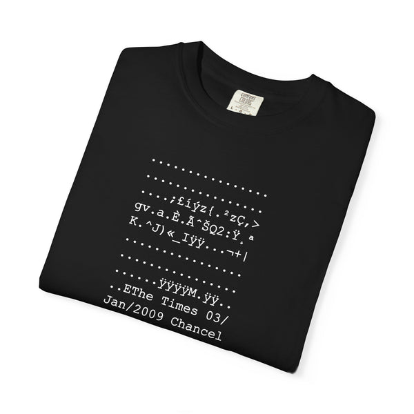 Bitcoin Genesis Block T-Shirt · ASCII column