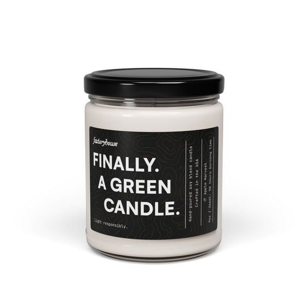 "Finally. A Green Candle" Candle