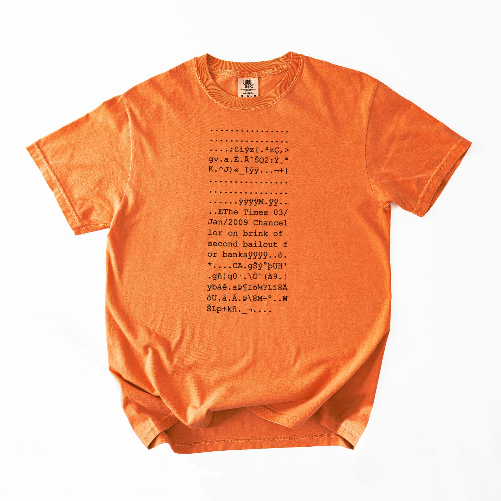 Bitcoin Genesis Block T-Shirt · ASCII column