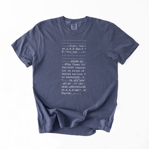 Bitcoin Genesis Block T-Shirt · ASCII column