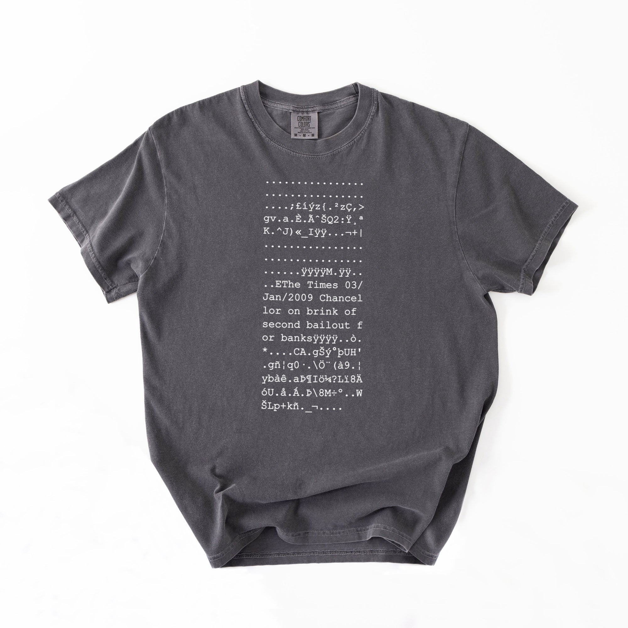 Bitcoin Genesis Block T-Shirt · ASCII column