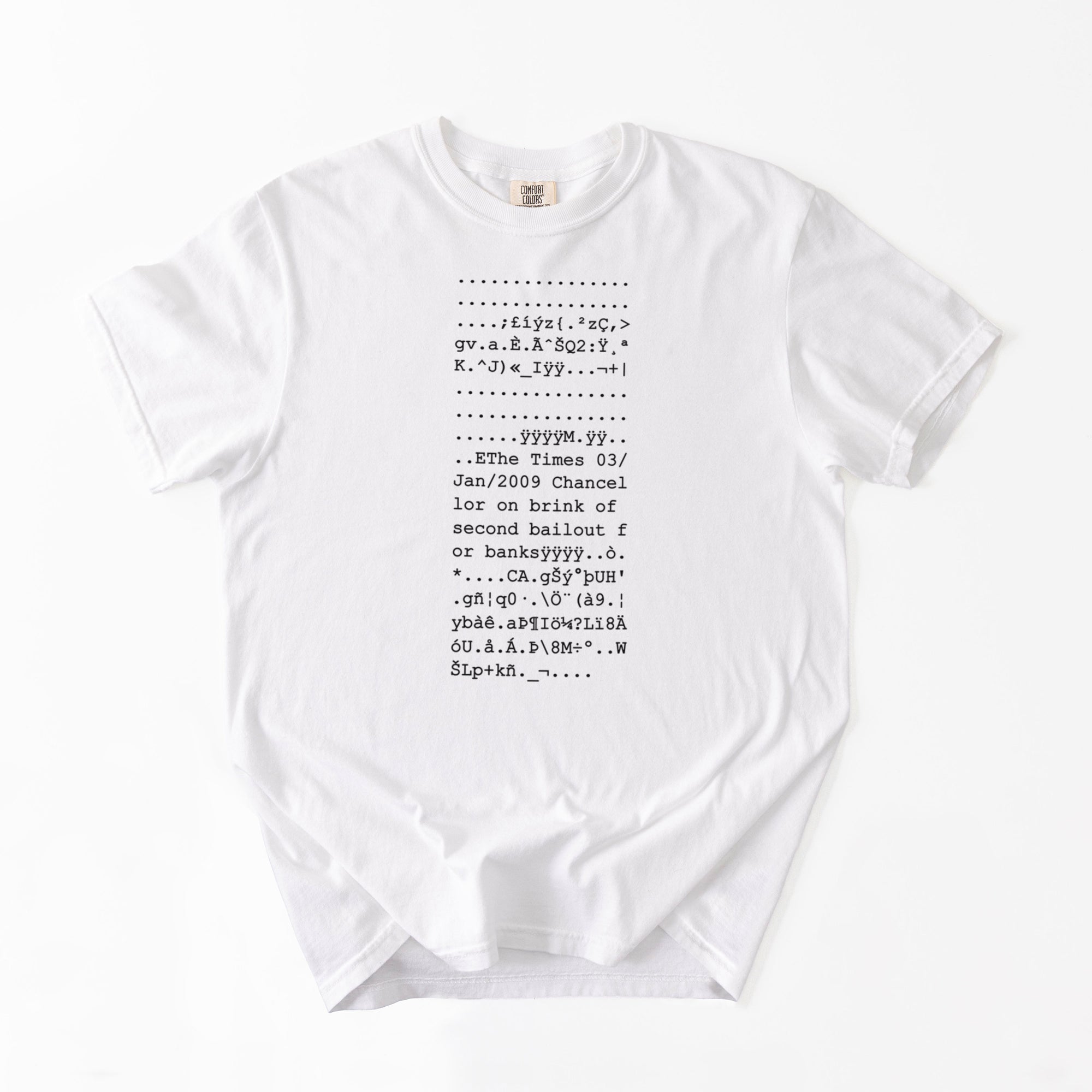 Bitcoin Genesis Block T-Shirt · ASCII column
