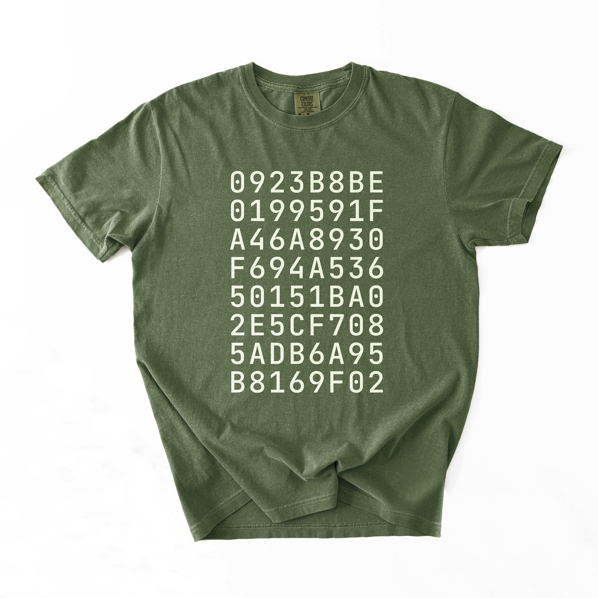 Custom SHA-256 Hashed Message T-Shirt · B/W