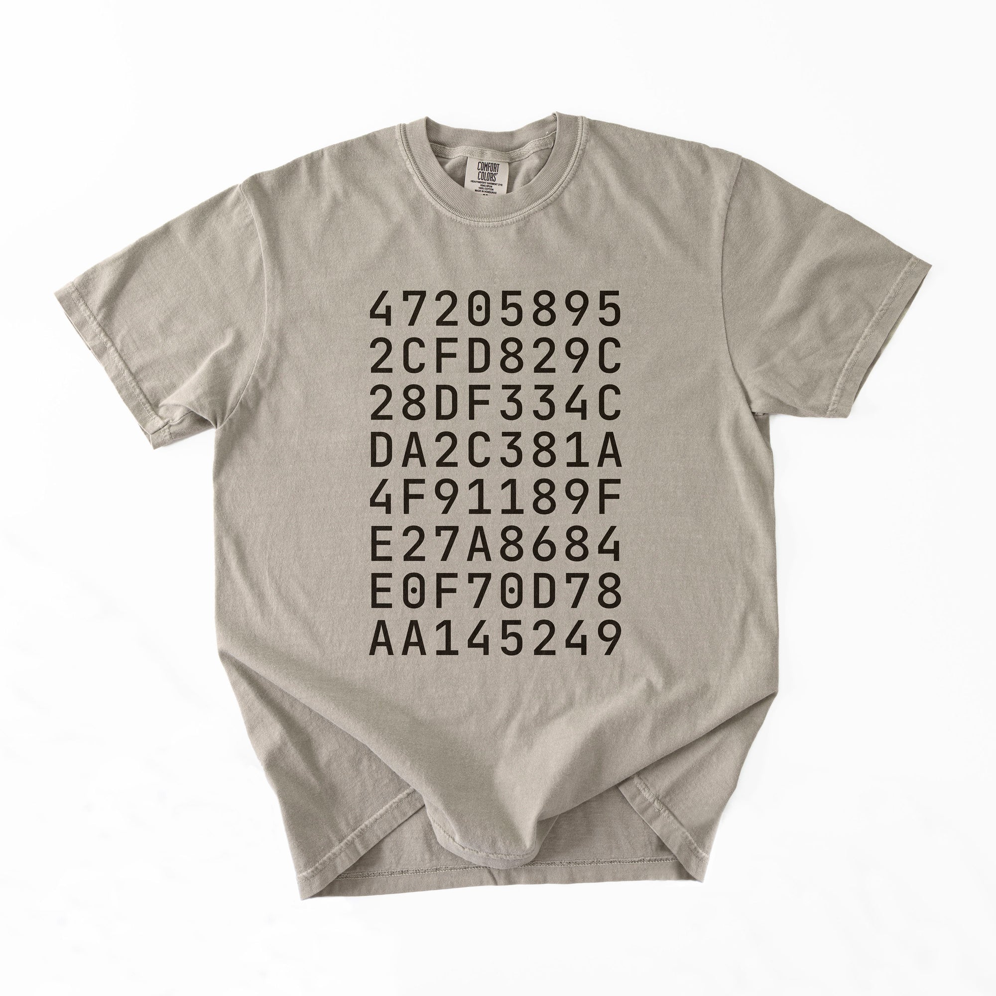 Custom SHA-256 Hashed Message T-Shirt · B/W