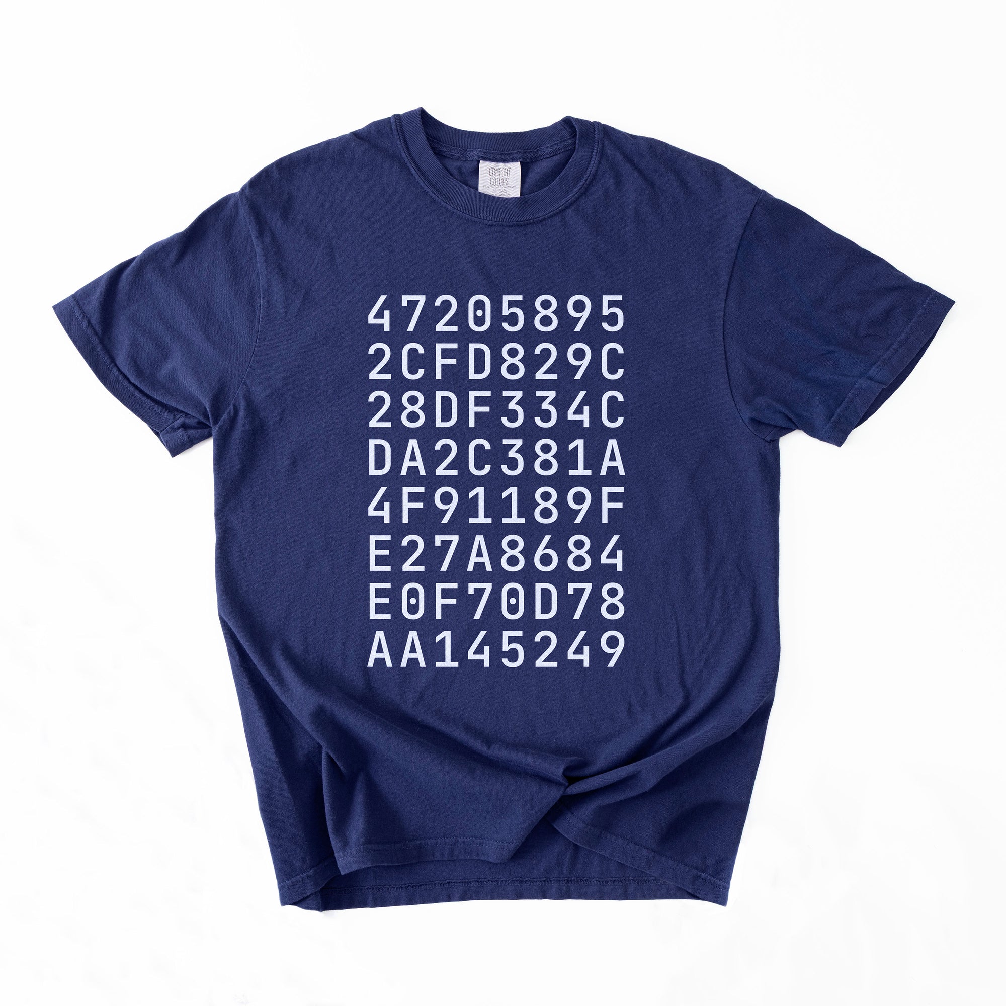 Custom SHA-256 Hashed Message T-Shirt · B/W