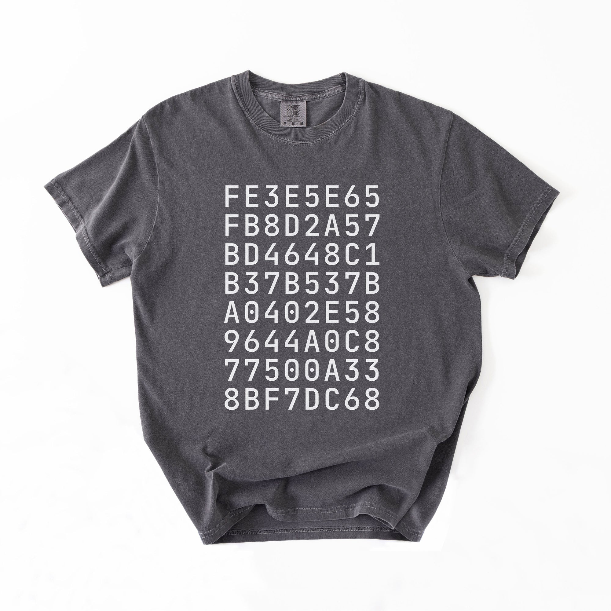 Custom SHA-256 Hashed Message T-Shirt · B/W
