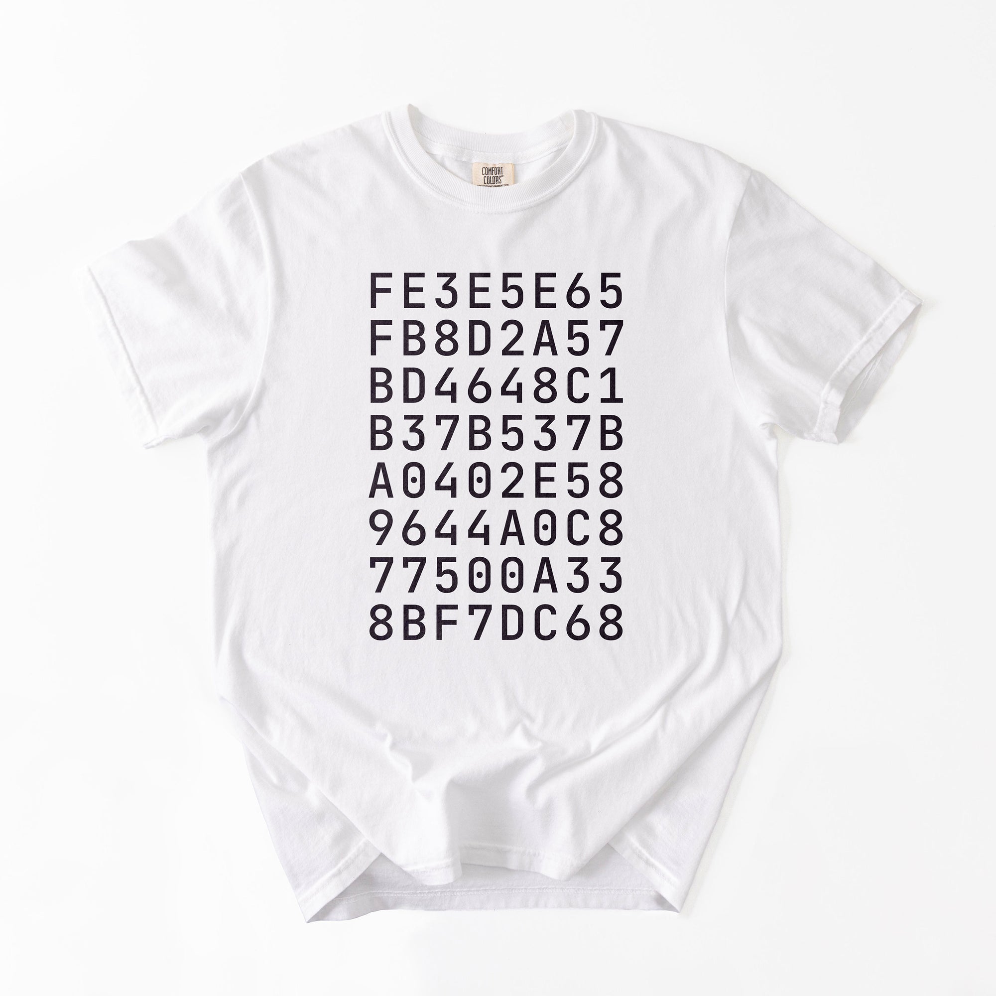 Custom SHA-256 Hashed Message T-Shirt · B/W