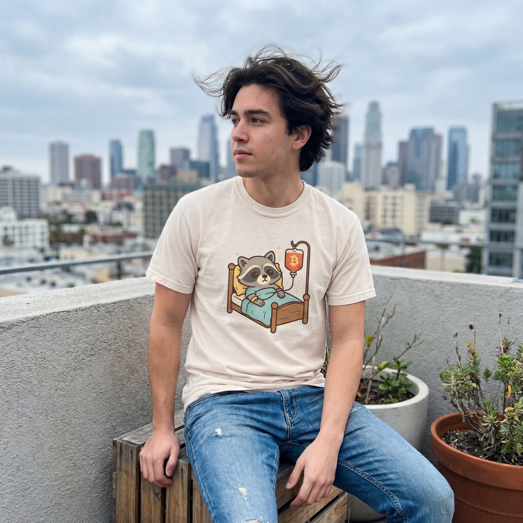 Racoon on a Bitcoin Drip T-Shirt